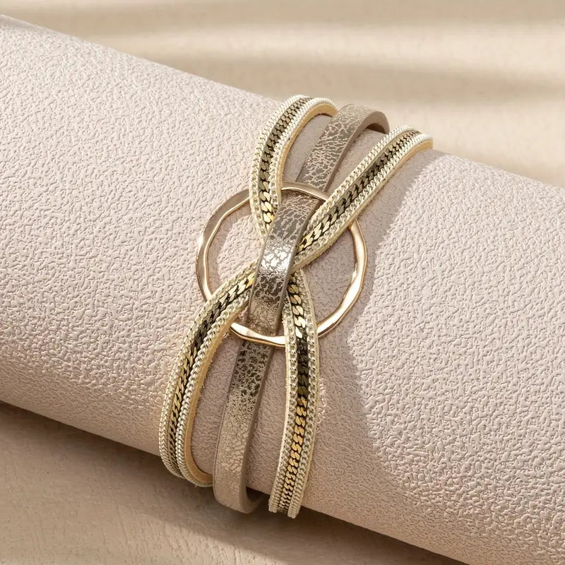 Minimalist PU Leather Bracelet – Magnetic Closure