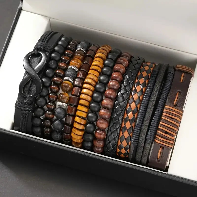 FusionClique 12-Piece Retro Bracelet Set