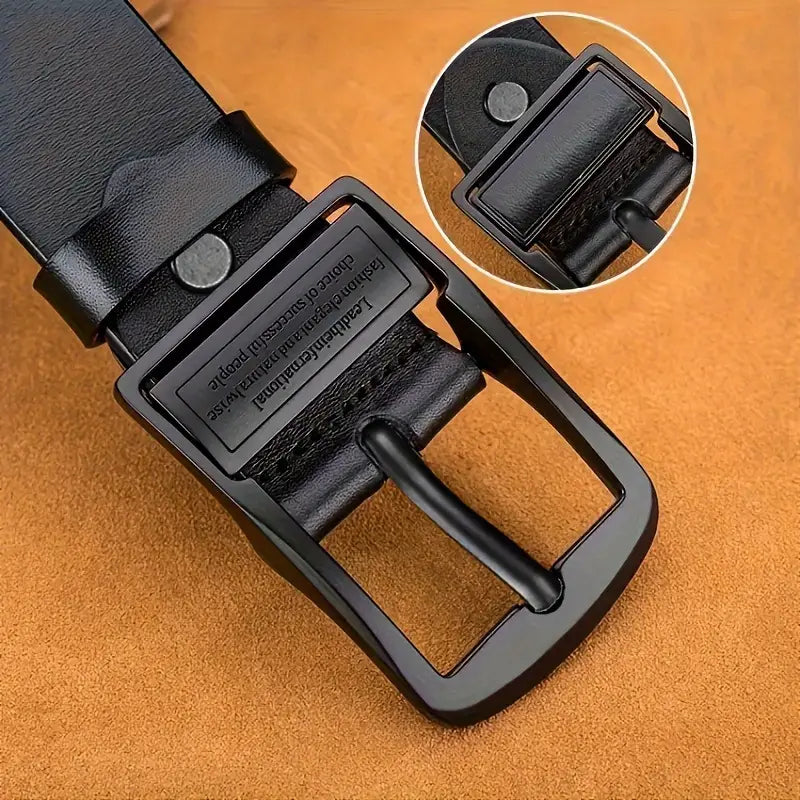 Premium Leather Belt – Funky Black Design with Alloy Buckle