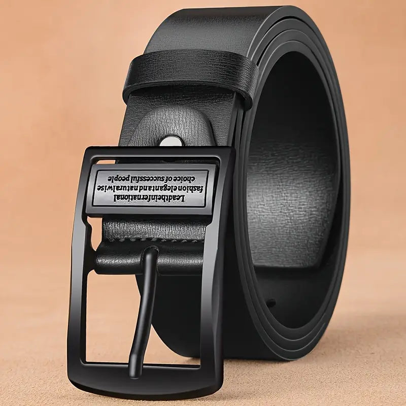 Premium Leather Belt – Funky Black Design with Alloy Buckle